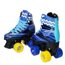 Patinsimportway 4 rodas rollerclássico azul com kit de proteção tam 38/39 bw021az