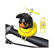 Pato Amarelo Sino De Bicicleta Dos Desenhos Animados Pequenos Patos Capacete Cabeça Luz Brilhante