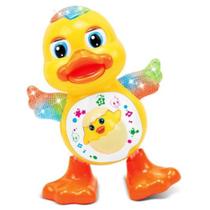 Pato Dançante Brinquedo Musical Anda Dança Mexe Com Luz e Som Duck Dancing Patinho - Toy King