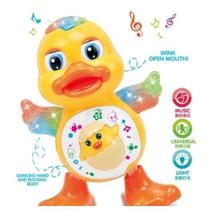 Pato Dançante Brinquedo Musical Anda Dança Mexe Com Luz e Som Duck Dancing Patinho