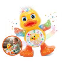 Pato Dançarino Musical Infantil Com Som Luzes Coloridas Que Rebola Patinho que Toca Musica Movimento Divertido Kizumba