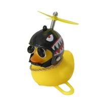 Pato De Borracha Amarelo Para Moto E Carro Com Hélice, Capacete E Óculos Estilosos Decoração Para