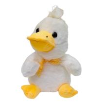 Pato De Pelúcia Branco Laço Patinho Macio Fofinho 20Cm