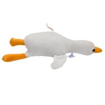 Pato Marreco Ganso Branco Deitado Voando Macio Fofinho 37cm