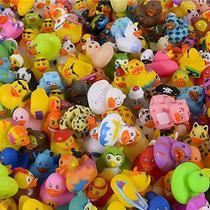 Patos de borracha variados Patinhos de brinquedo para crianças e crianças, banho de aniversário Baby Showers sala de aula, praia de verão e atividade na piscina, 2 "polegadas (100-Pack)