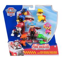 Patrulha Canina - Pack com 7 Bonecos Time Fire Rescue