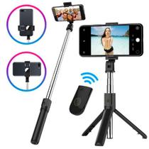 Pau de Selfie Bastão Tripé Mini Retratil 360 Controle Via Bluetooth 3 em 1 Horizontal para Celular