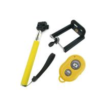 Pau de Selfie com Controle Bluetooth LT2009 - Amarelo - Orangotangos