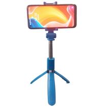 Pau de Selfie tripé com controle Bluetooth sem fio Azul