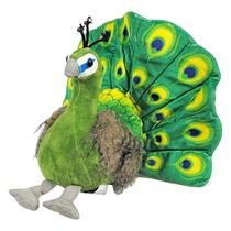 Pavão De Pelúcia Ave Realista 18cms - Verde