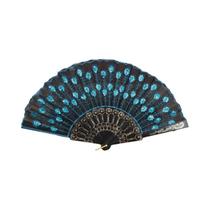 Pavão Lantejoula Dança Mão Fan, Seda Folding Fan, Casamento Arte Presentes Pavão Lantejoula Dança Mão Fan, Seda Folding Fan, Casamento Arte Presentes