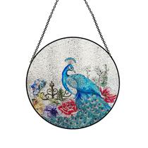 Pavão pendurado em vitral Payutou 20 cm com corrente Pavão pendurado em vitral Payutou 20 cm com corrente
