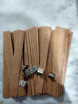 Pavio de Madeira Com Sustentador Metálico Para velas Metálico 10 unidades Pavio de Madeira Com Sustentador Metálico Para velas Metálico 10 unidades
