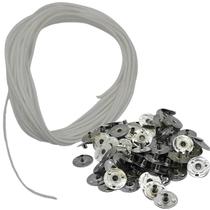 Pavio Para Vela Decorativa de Algodão Trançado Sem Fio de Cobre 2mm 10 Metros mais 100 Ilhos Pavio Para Vela Decorativa de Algodão Trançado Sem Fio de Cobre 2mm 10 Metros mais 100 Ilhos