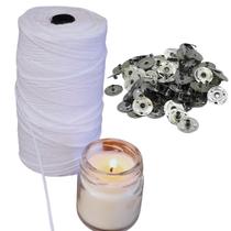 Pavio Velas algodão Decorativas Artesanais Casamento Fino A2020 5mts Com 50 Ilhos 2mm Pavio Velas algodão Decorativas Artesanais Casamento Fino A2020 5mts Com 50 Ilhos 2mm