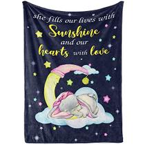 Pavo Baby Cobertor Baby Elephant Hearts with Love, Super Soft Fleece Blanket Elephant Gifts for Newborn Boy & Girl - 30 "x 40"
