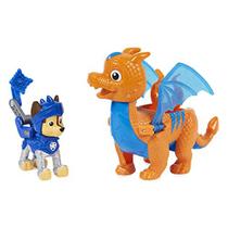 Paw Patrol, Rescue Knights Chase e Dragon Draco Action Figures Set, Brinquedos Infantis para Idades 3 anos ou mais
