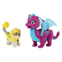 Paw Patrol, Rescue Knights Rubble e Dragon Blizzie Action Figures Set, Brinquedos Infantis para Idades 3 anos ou mais