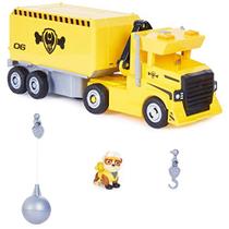 Paw Patrol, Rubble 2 em 1 Caminhão DeTrusa Transformadora com Brinquedo escavadeira, Brinquedo de Guindaste, Luzes e Sons, Bonecos de Ação, Brinquedos Infantis para Idades 3 ou mais