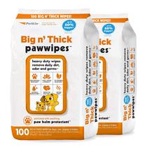 Paw Wipes Petkin Big N' Thick para cães, 200 lenços umedecidos, 2 pacotes