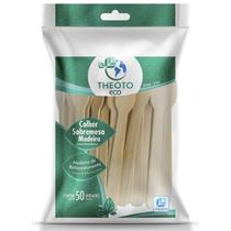 Pazinha Colher Sobremesa Sorvete Madeira Theoto C/ 50 Unid