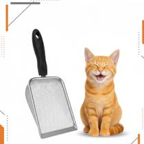 Pazinha Higiênica Coletora Inox para Areia de Gato Namave Store Escolha entre Malha Fina 2.0mm ou Malha Média 2.8mm, Premium Resistente e Ergonômica