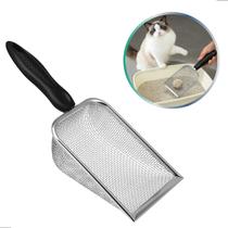 Pazinha Peneira Coletora para Areia de Gatos de Aço Inox Leve Higiênica e Ergonômica Malha 2,8mm