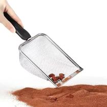 Pazinha Peneira Coletora para Areia de Gatos de Aço Inox Leve Higiênica e Ergonômica Pazinha Peneira Coletora para Areia de Gatos de Aço Inox Leve Higiênica e Ergonômica