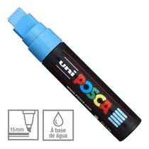 PC-17K Caneta Posca Azul Claro Ponta Chanfrada 10 a 15mm