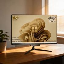 Pc All In One Ital Intel I5 8gb Ssd 256gb Windows 11 Monitor 19 Pol Wifi Bluetooth Webcam Computador Preto Veloz Office Para Trabalho e Estudos