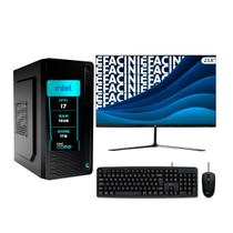 PC Completo eFacini, Intel Core i7, 16GB, RAM SSD Monitor 24 polegadas Windows 11 Escritório e Tarefas Diária.