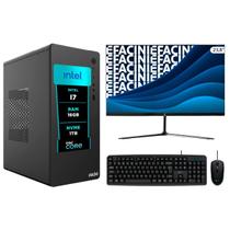 PC Completo eFacini, Intel Core i7, 16GB, RAM SSD Monitor 24 polegadas Windows 11 Escritório e Tarefas Diária.