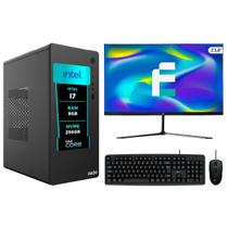 PC Completo eFacini, Intel Core i7, 8GB, RAM SSD Monitor 24 polegadas Windows 11 Escritório e Tarefas Diária.