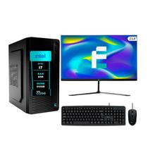 PC Completo eFacini, Intel Core i7, 8GB, RAM SSD Monitor 24 polegadas Windows 11 Escritório e Tarefas Diária.