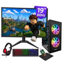 PC Completo Gamer i5 3ª Gen GPU GT730 4GB SSD 256GB Memória 8GB RAM + Monitor 19" e Kit Gamer