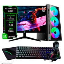 PC Completo Ghost i7 16GB SSD 512GB Monitor 21,5 Kit Periféricos