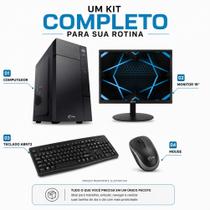 PC Completo Intel Core i3 6ª Geração WiFi 8GB RAM DDR4 SSD 240GB Win11 Trial Monitor 19 Teclado e Mouse Computador Desktop CPU
