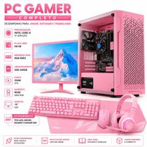Pc Completo Rosa, I5 3.2ghz 8gb Ssd 240gb, Monitor Rosa HD 19 polegadas Pc Completo Rosa, I5 3.2ghz 8gb Ssd 240gb, Monitor Rosa HD 19 polegadas