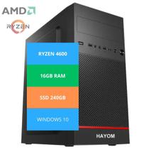 Pc Computador Amd Ryzen 5 4600G Memória Ram 16GB Ssd 240GB A520 Gigalan Fonte 500w