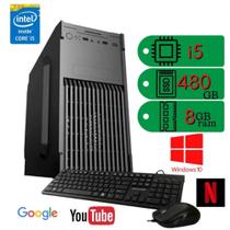 Pc Computador Barato Intel i5 3.2 GHZ SSD 480GB 8GB Memoria Ram Kit Teclado