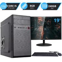 Pc Computador Completo Intel I5 4ª, Memória 8GB, SSD 240GB, Monitor 19 HDMI