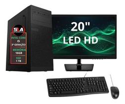 Pc Computador Cpu Intel Core I5 3ª 16gb 1tb Ssd + Monitor 20 Pc Computador Cpu Intel Core I5 3ª 16gb 1tb Ssd + Monitor 20