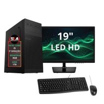 Pc Computador Cpu Intel Core I5 8gb 1tb + Monitor 19 Pol