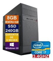 Pc Computador Cpu Intel Core I7 3.4ghz Ssd 240gb / 8gb Memória Ram - Xtech