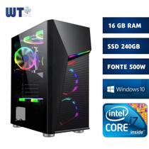 Pc Computador Cpu Intel Core I7 + Ssd 240 Gb + 16 Gb Memória + fonte 500W