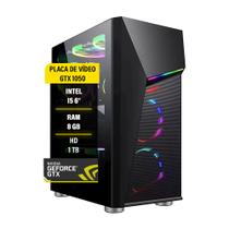 Pc Computador Gamer i5 SSD 240 HD 1Tb GTX1050 8Gb Fonte 500W