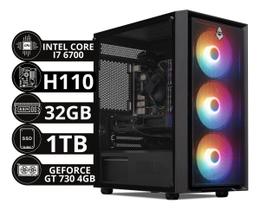 Pc Computador Gamer I7 6700 H110 32gb DDR4 Ssd 1tb Placa De Video 4gb