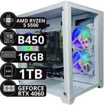 PC Computador Gamer Opt Ryzen 5 5500 16gb Ssd 1tb Rtx 4060 8gb - Option Soluções
