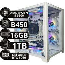 PC Computador Gamer Ryzen 5 5500 B450 16gb DDR4 Ssd 1tb Rtx 5060 8gb