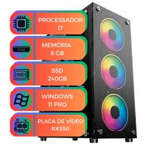 PC Computador Gamer Up Starter Pro I7 Memória 8GB RAM SSD 240GB Placa de Vídeo RX550 4GB Win11
